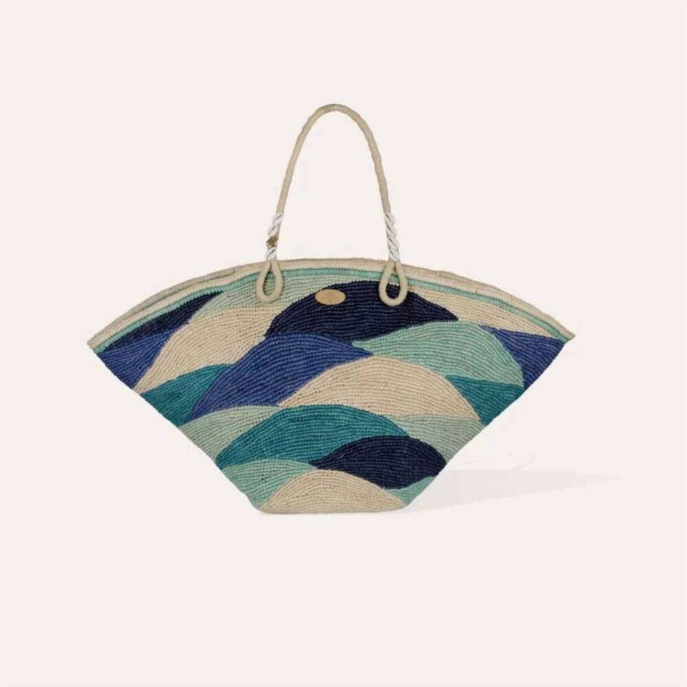 NEW GAS BIJOUX women's les salins panier raffia bag in abysse